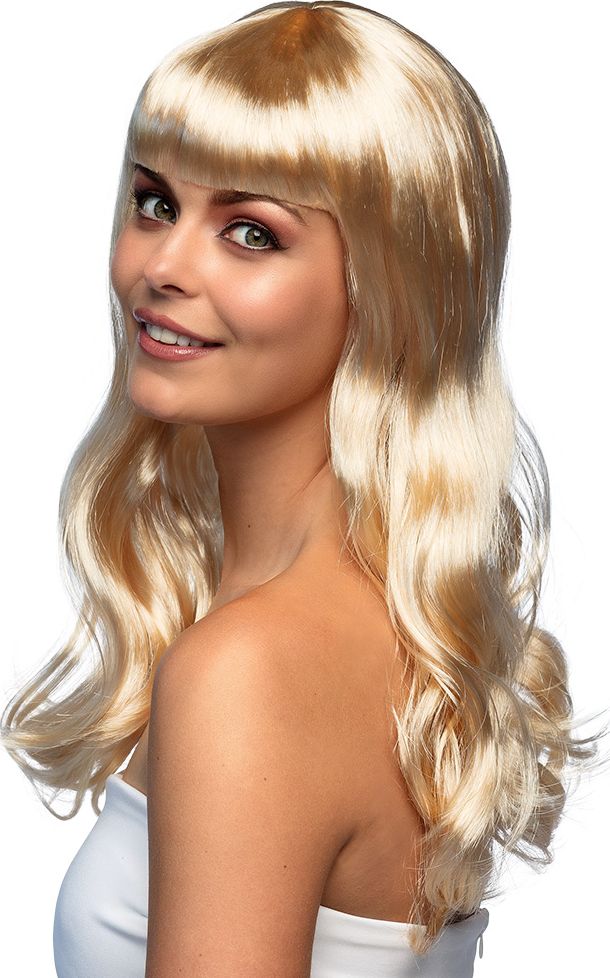 Lange pruik blond chique