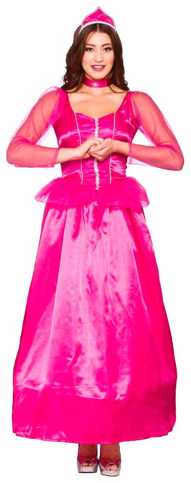 Lange roze prinses peach jurk