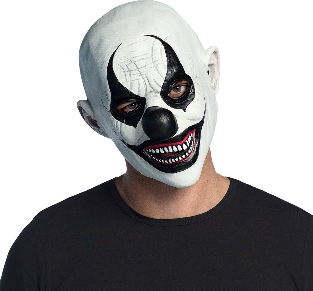 Latex Hoofdmasker Evil Clown Wit Halloween