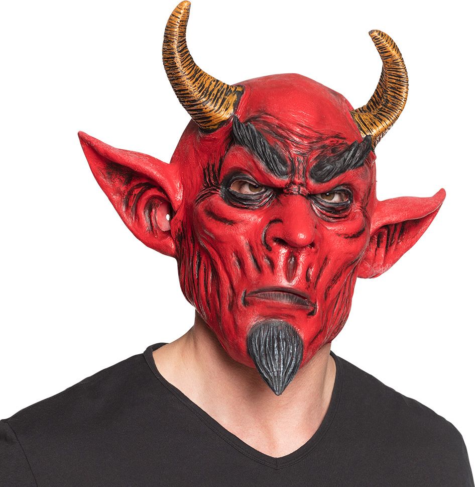 Latex satan masker rood