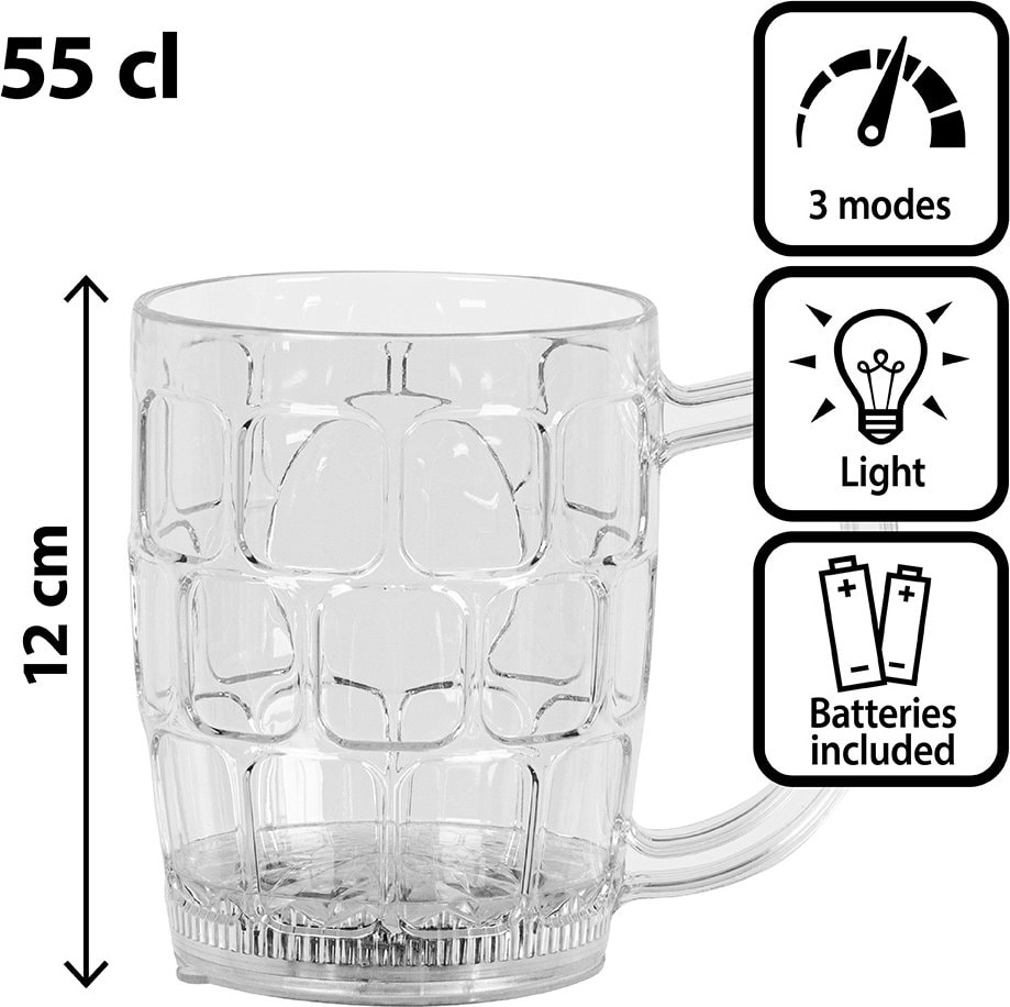 LED Verlichte Plastic Bierpul Bierfeest 55cl