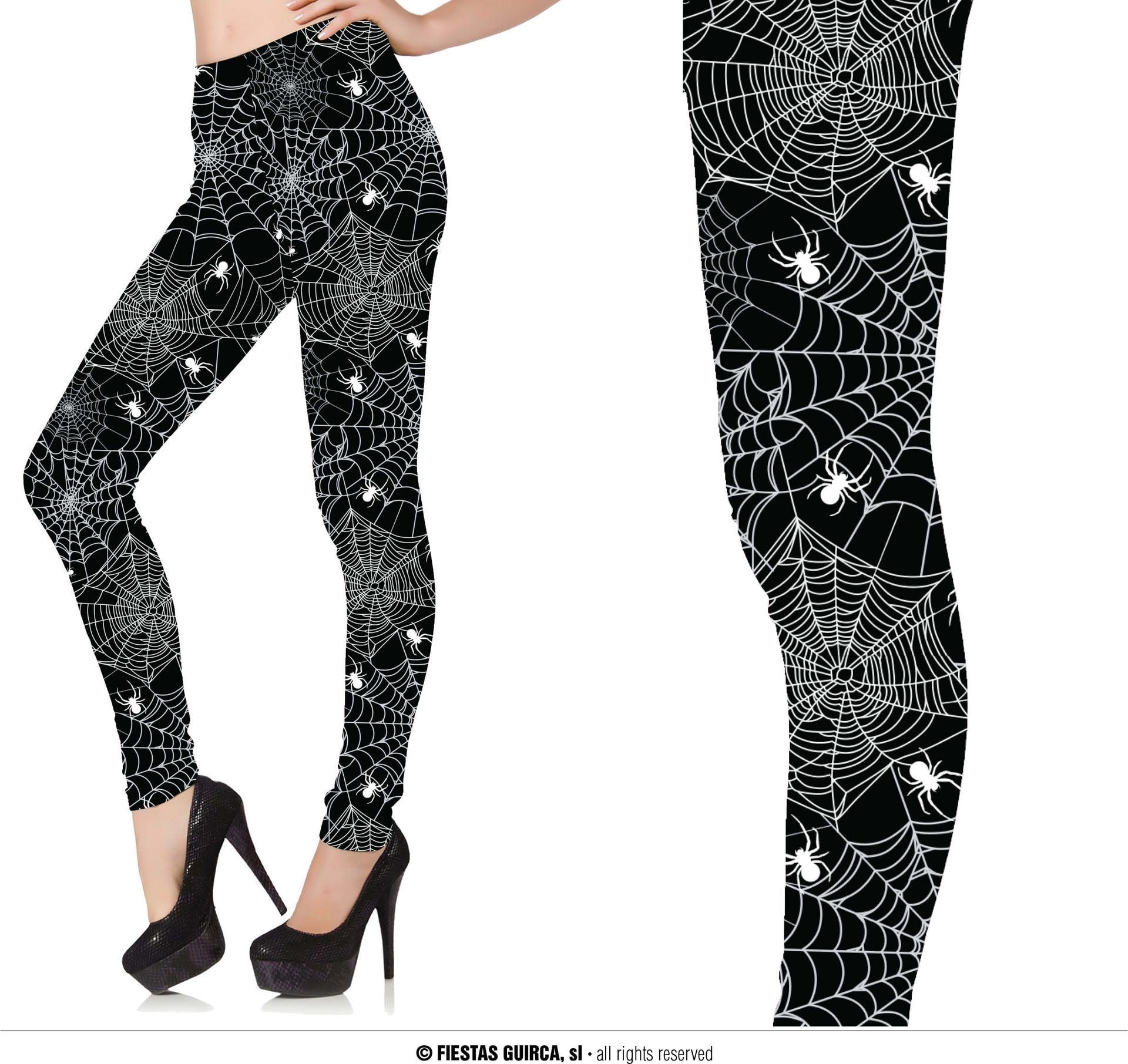 Legging dames zwart halloween spinnenweb