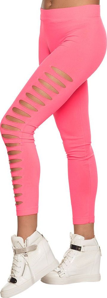 Legging met gaten roze