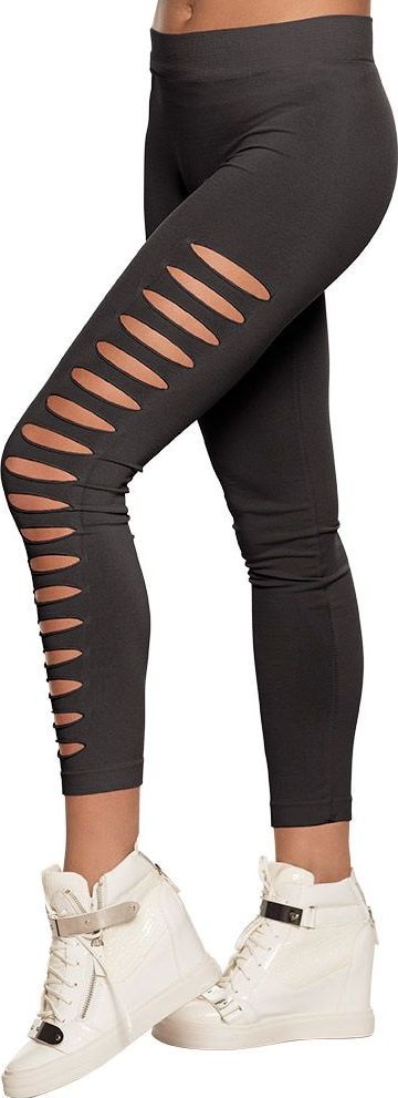 Legging met gaten zwart