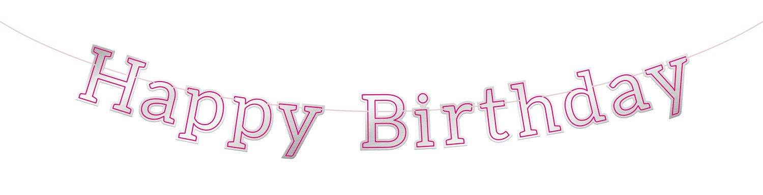 Letterslinger happy birthday glossy pink