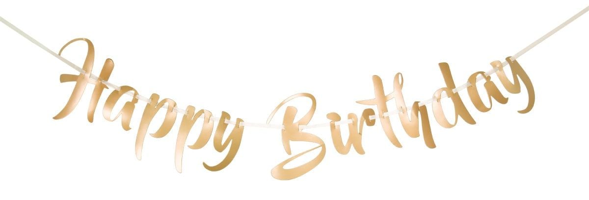 Letterslinger verjaardag happy birthday goud