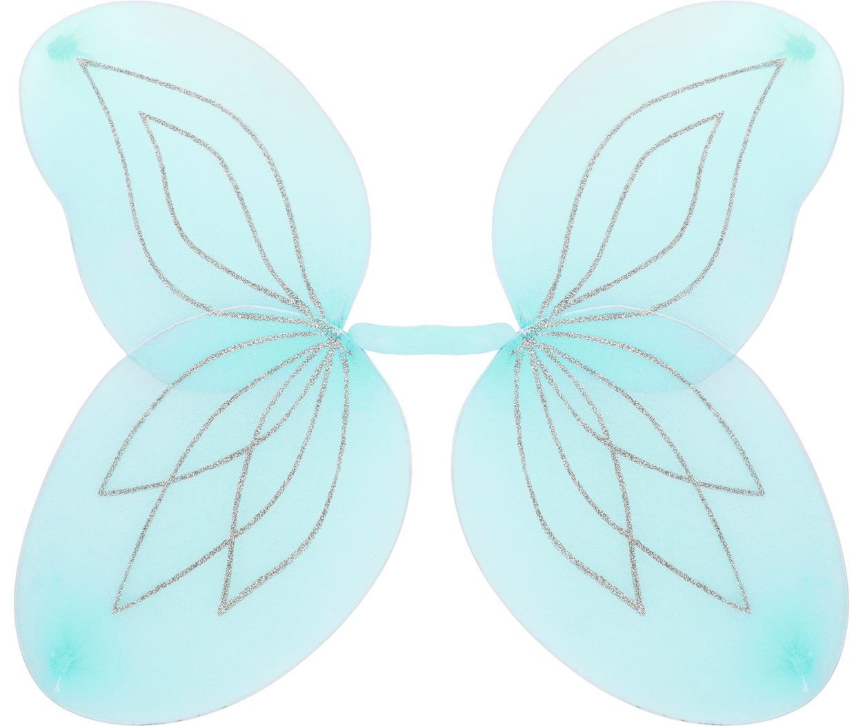 Lichtblauwe glitterende vlinder vleugels kind
