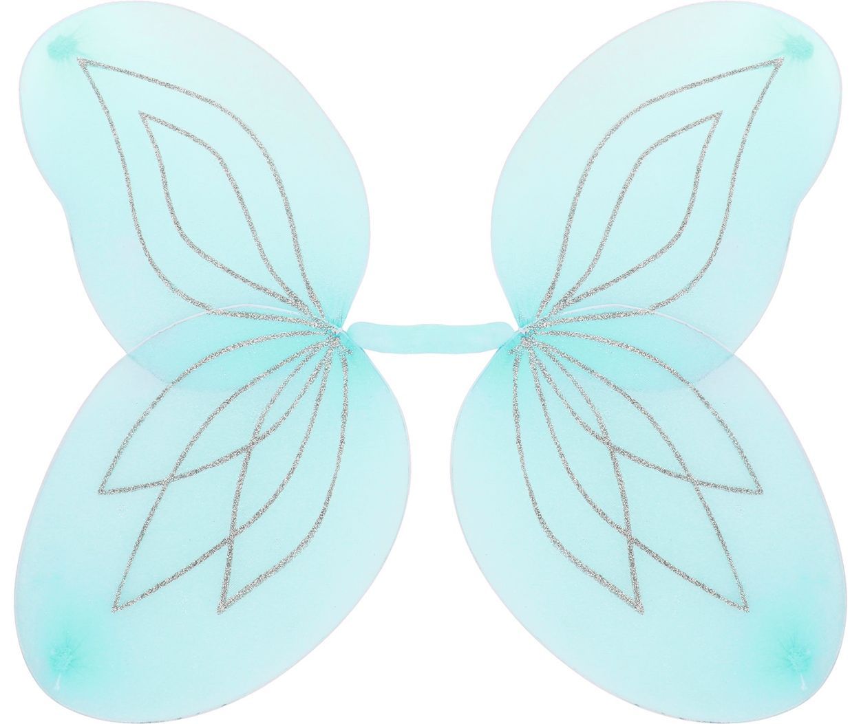 Lichtblauwe glitterende vlinder vleugels kind