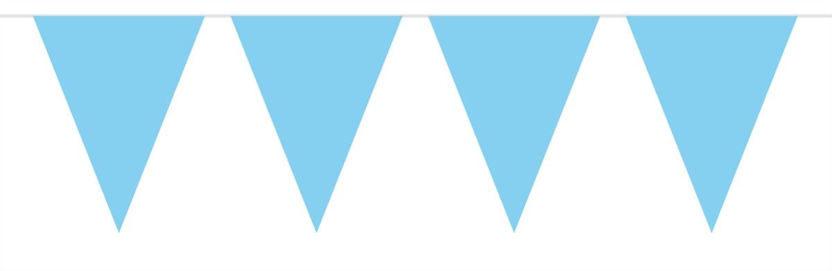 Lichtblauwe vlaggenlijn XL 10 meter