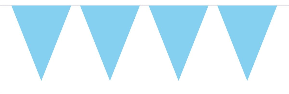 Lichtblauwe vlaggenlijn XL 10 meter