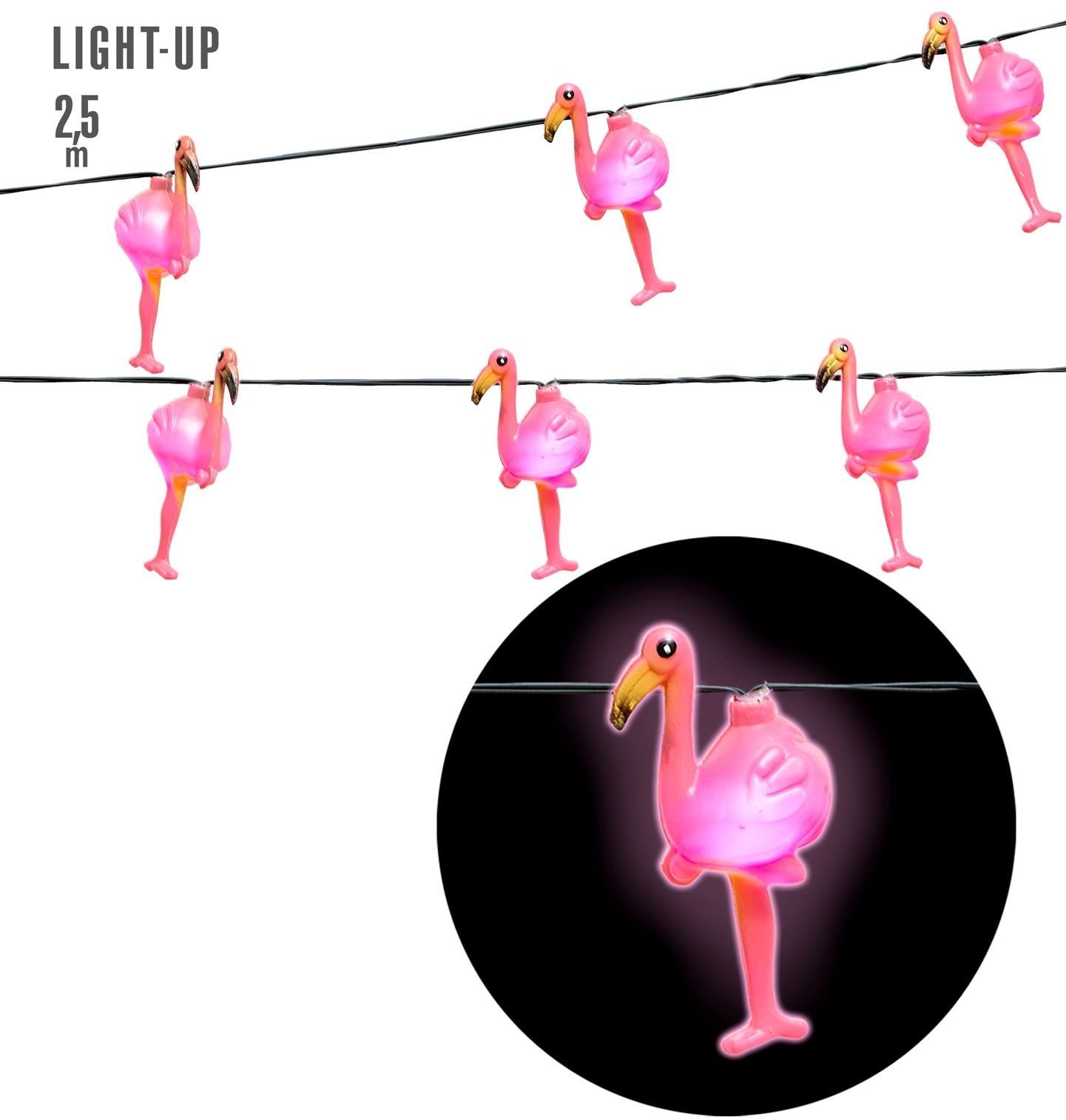 Lichtgevende flamingo slinger