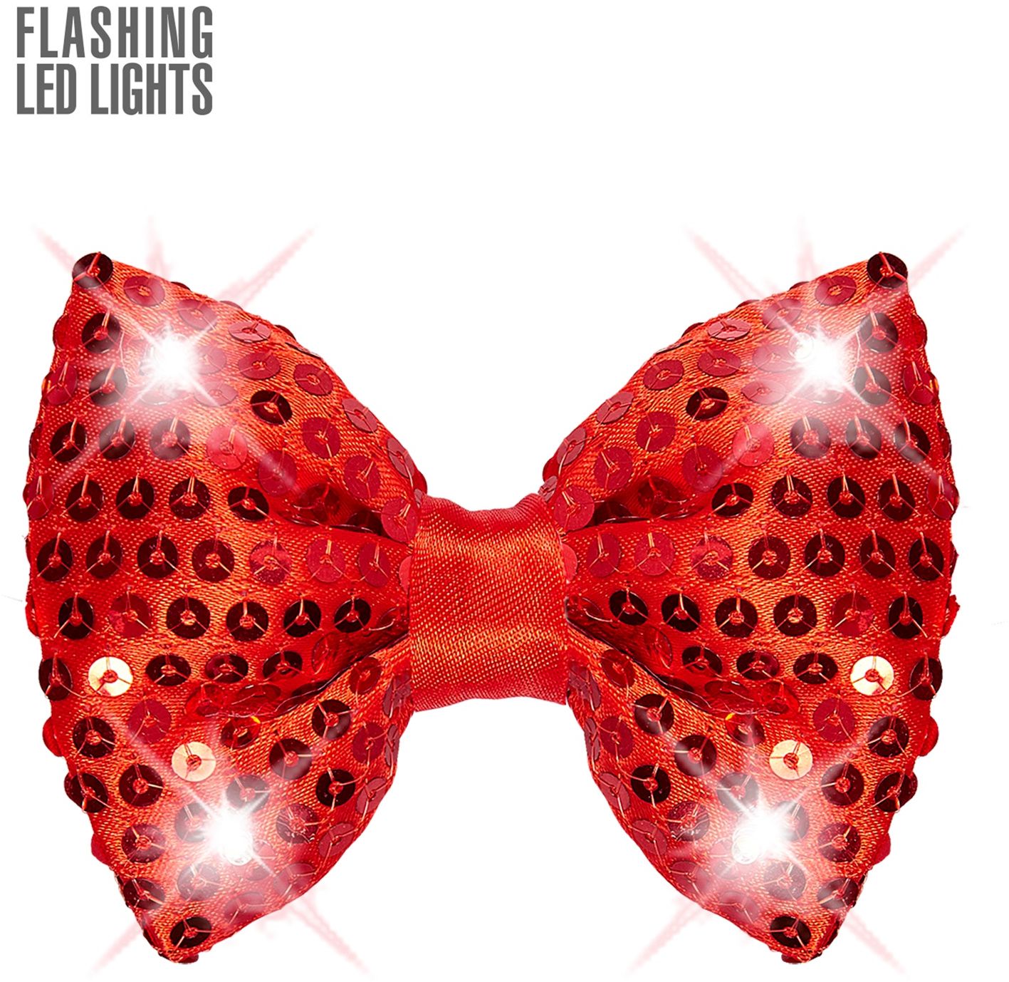 Lichtgevende pailletten vlinderstrik rood
