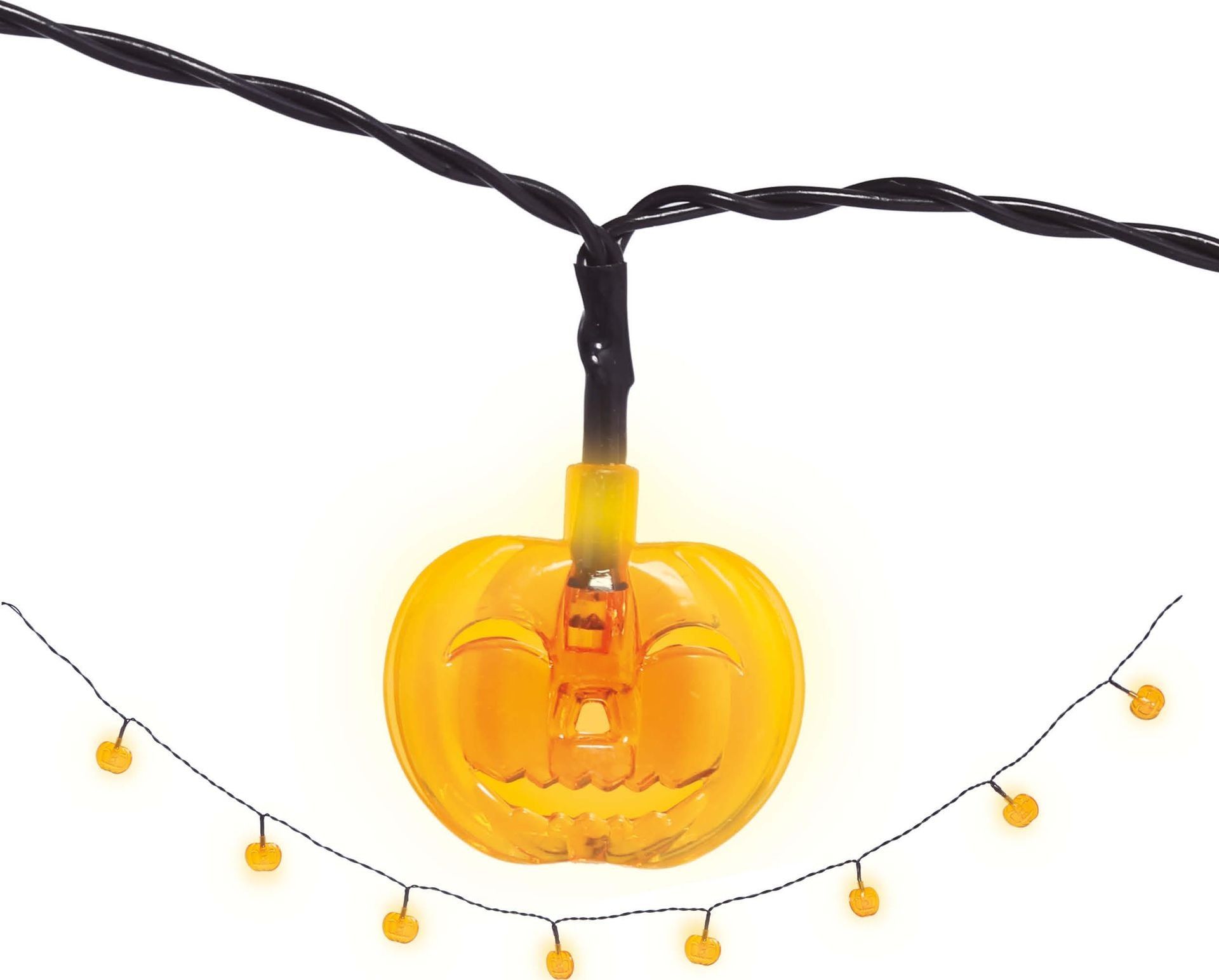 Lichtslinger led lampjes pompoenen halloween 155 cm