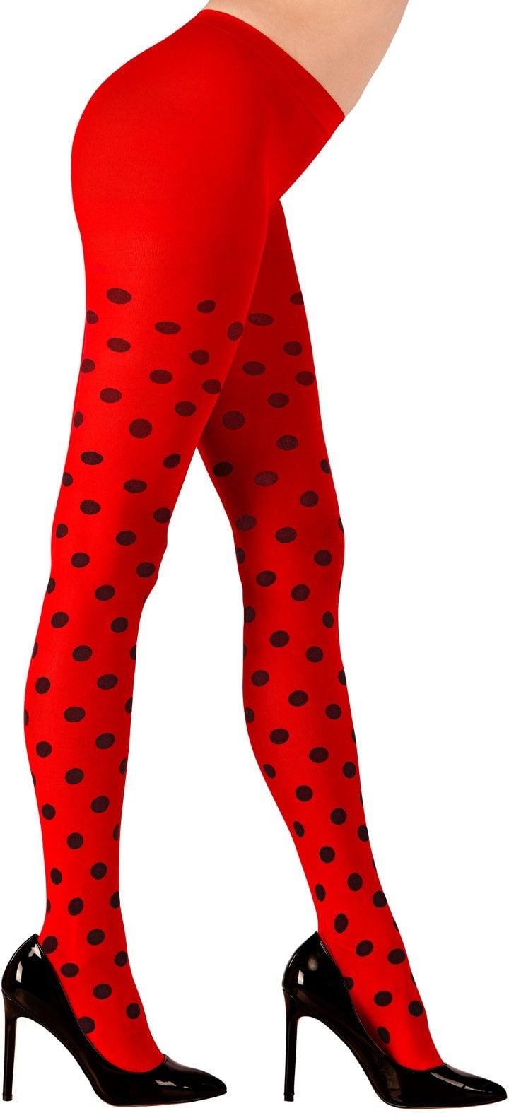 Lieveheersbeestje Panty Rood Zwart Vrouwen