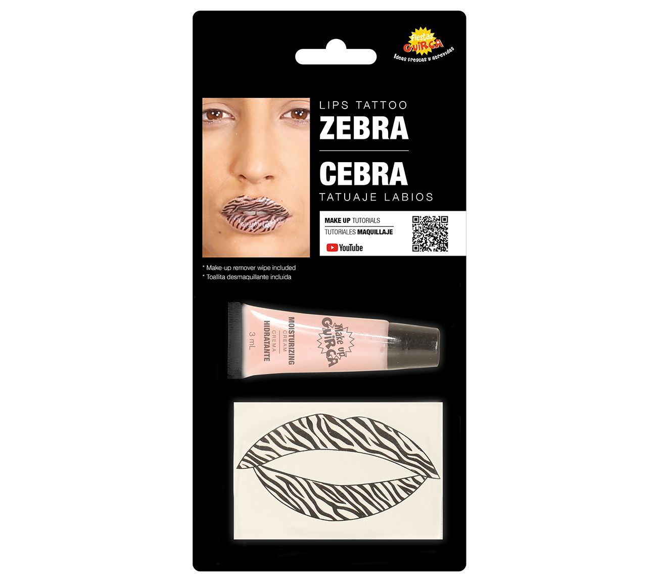 Lip tattoo zebraprint