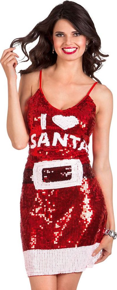 Love Santa jurkje pailletten