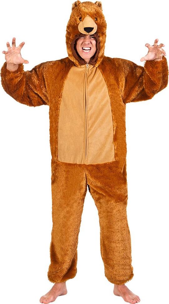 Luxe beer onesie bruin pluche