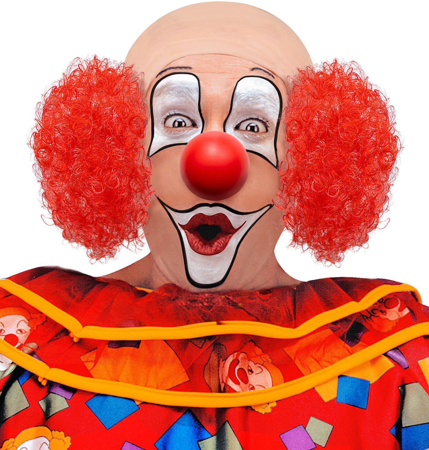 Luxe clown pruik rood haar