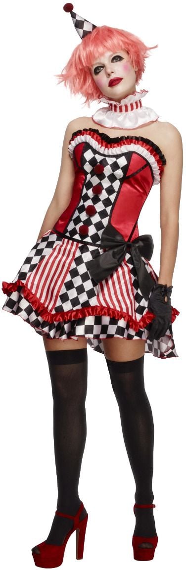 Luxe geblokte clown jurk