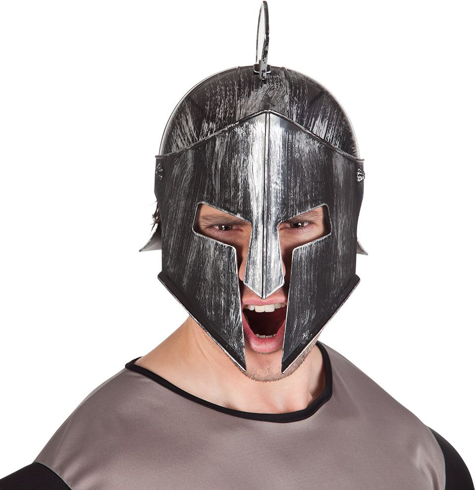 Luxe gladiator helm zilver