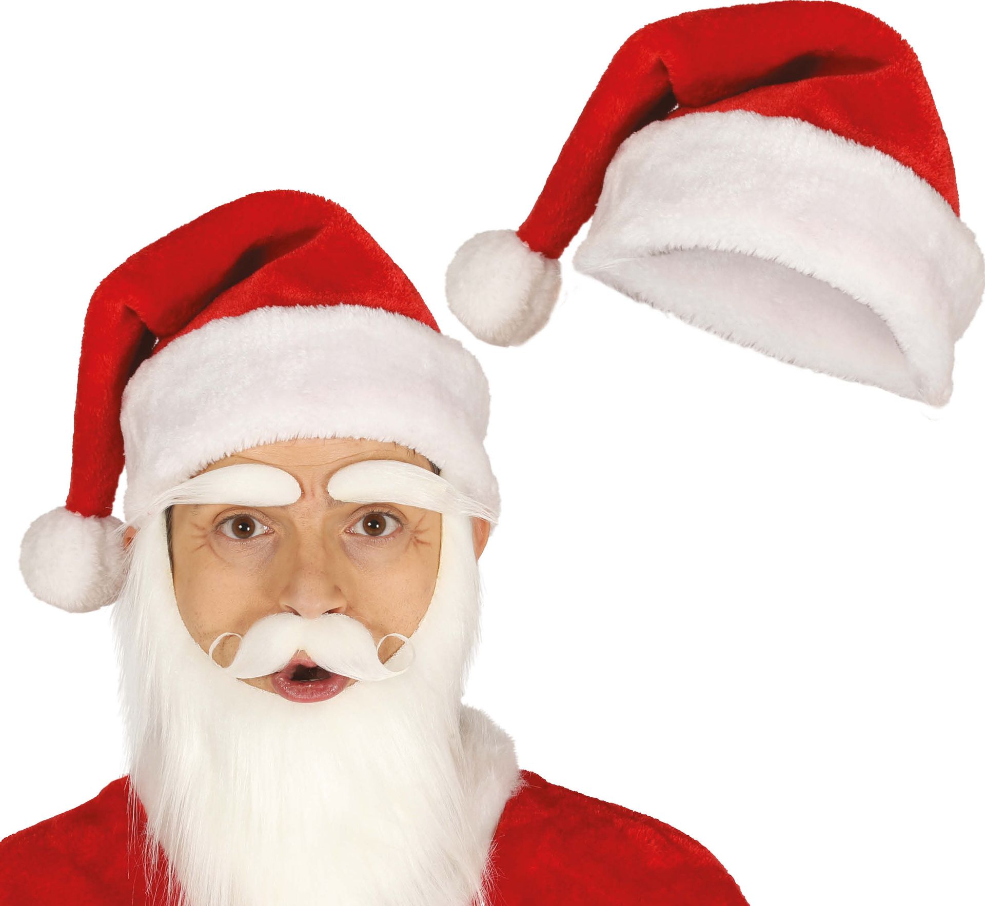 Luxe kerstman muts rood 44cm