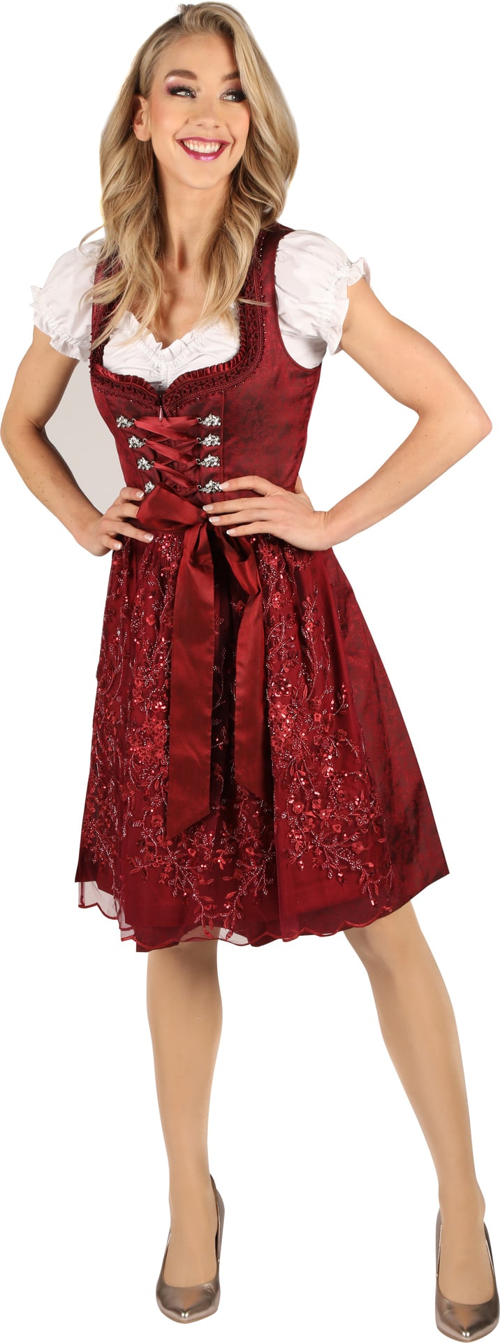 Luxe Rode Tiroler Dames Jurk Oktoberfest