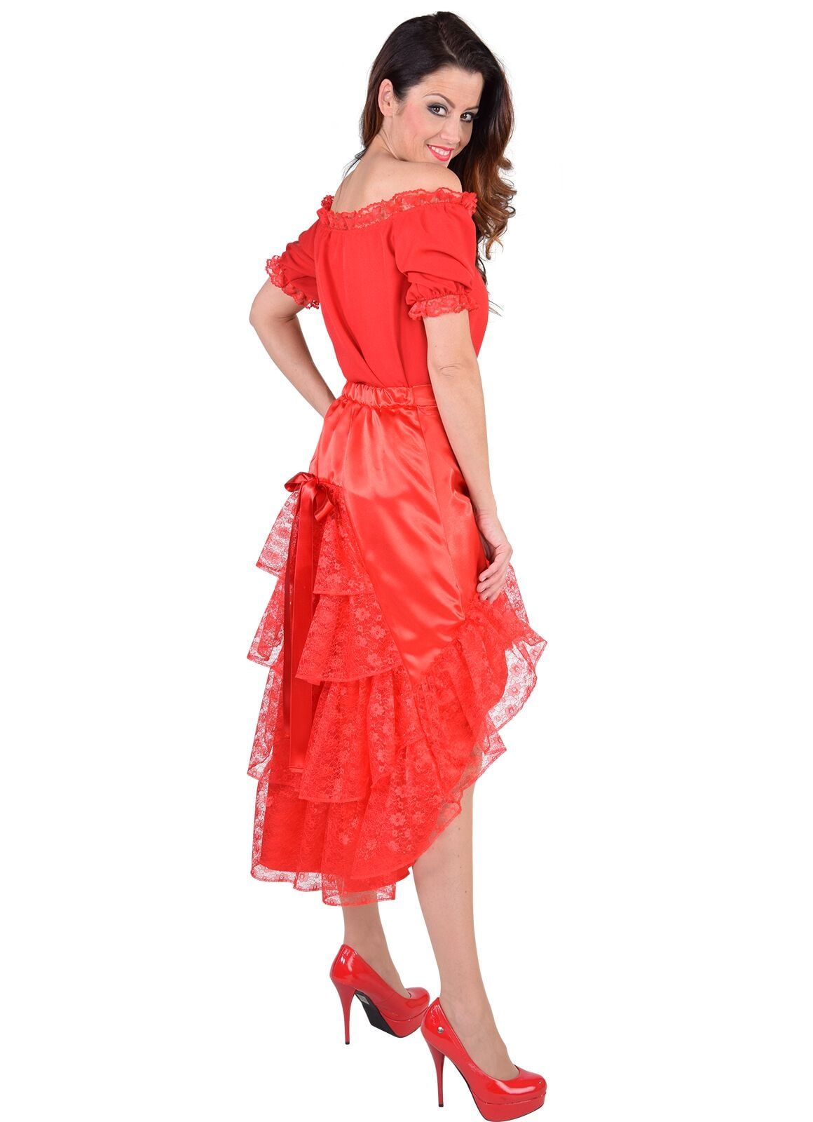 luxe rok rood vrouw