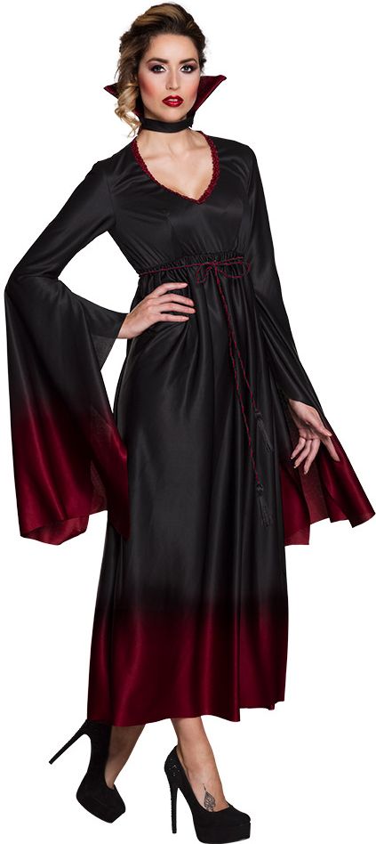 Luxe vampier jurk met rood verloop