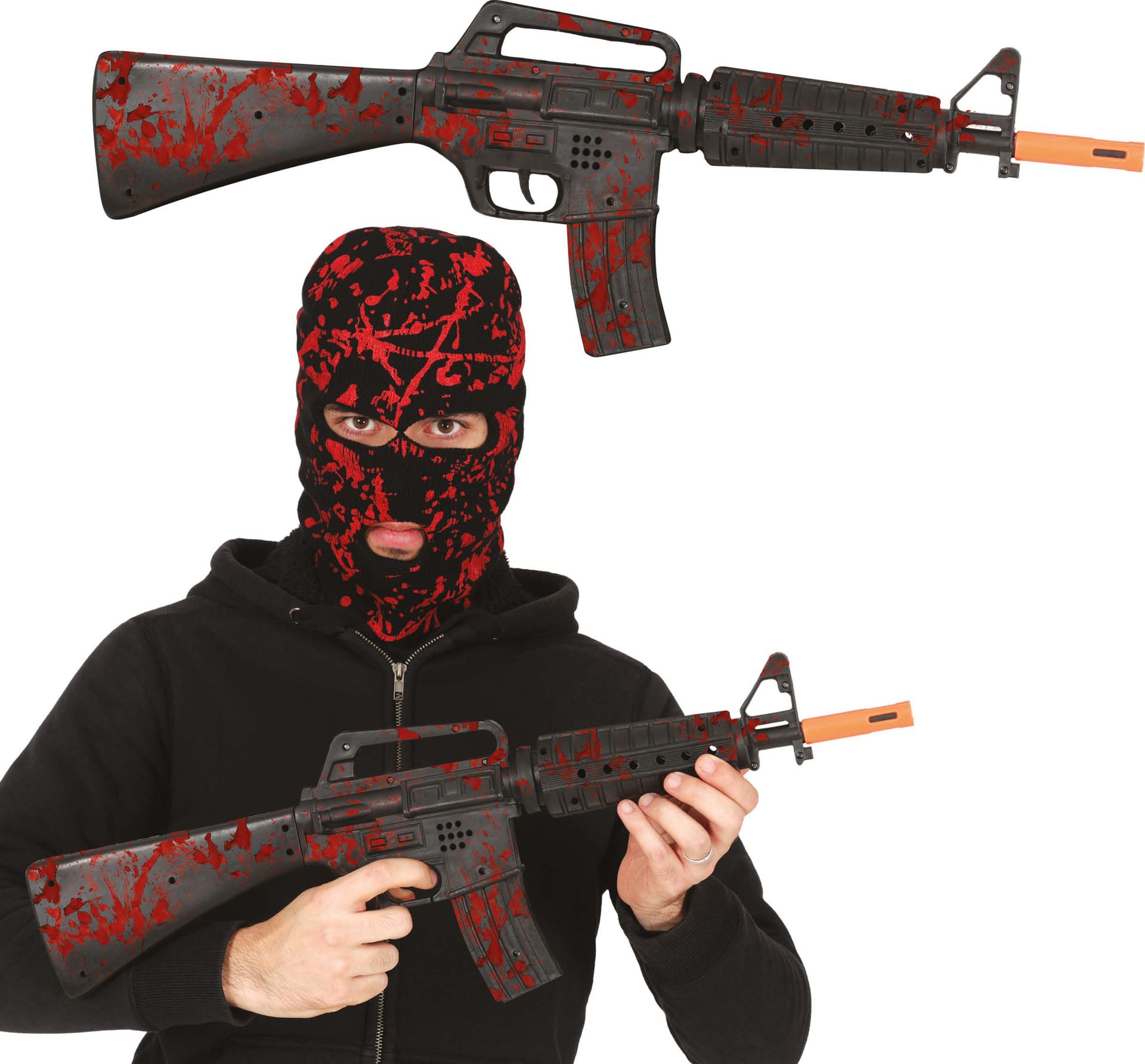Machinegeweer met bloedspetters 68 cm halloween