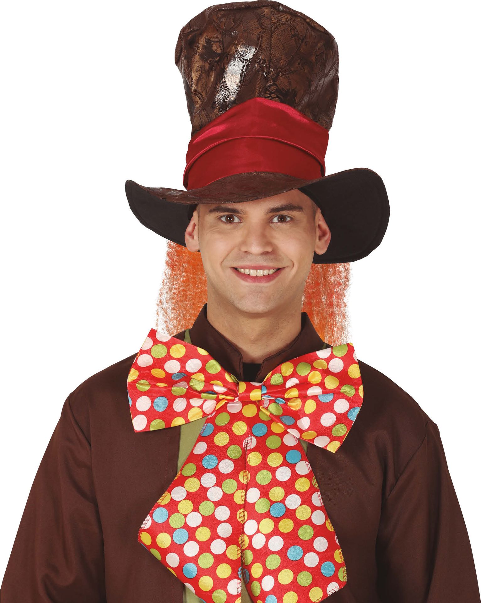 Mad Hatter bruine hoed met haar