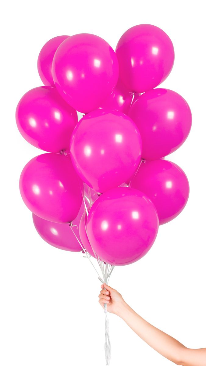 Magenta roze ballonnen met lint 30 stuks 23cm