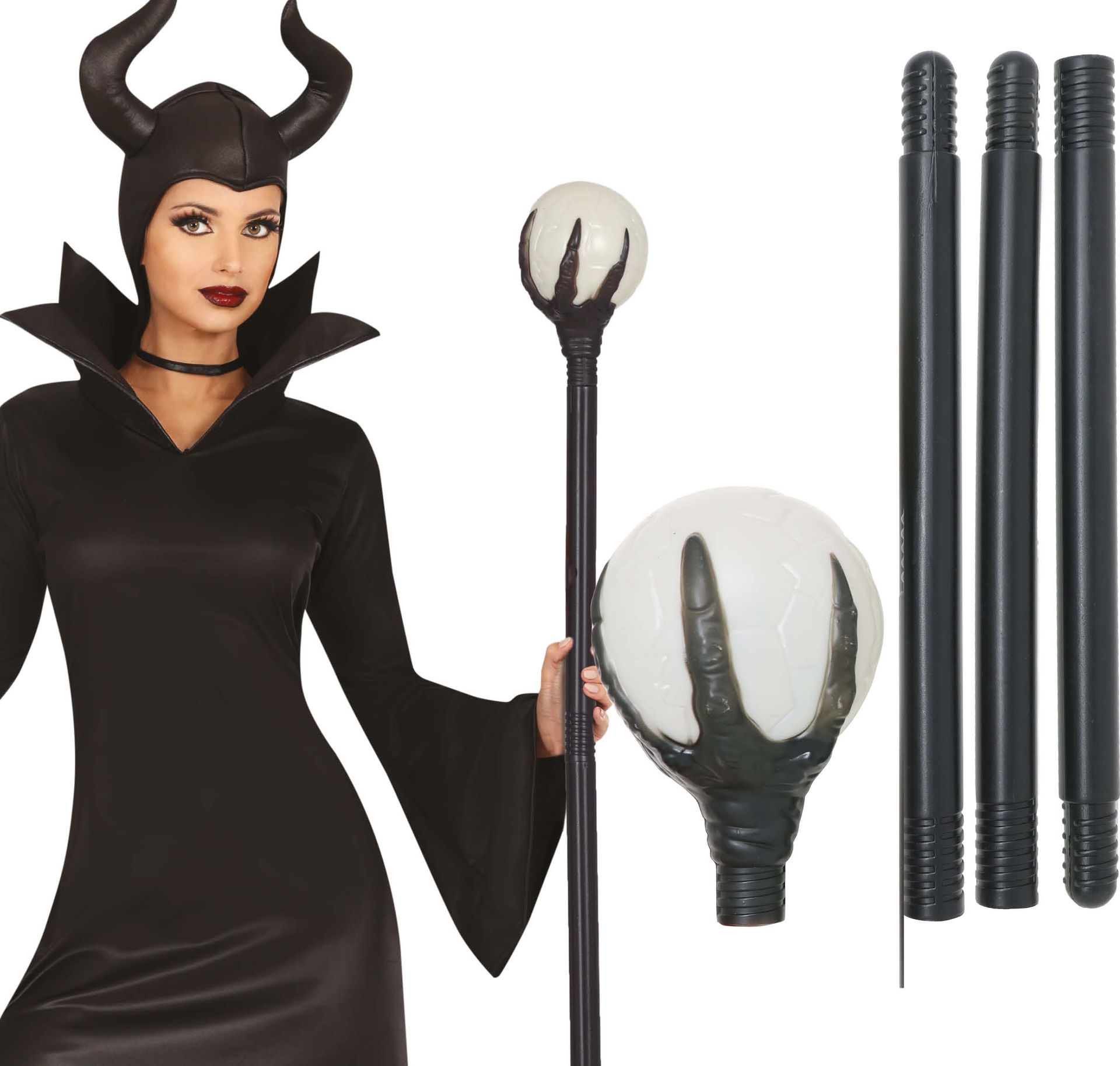 Maleficent staf met tovernaarsbol 100 cm