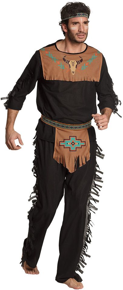 Mannelijke indiaan outfit zwart