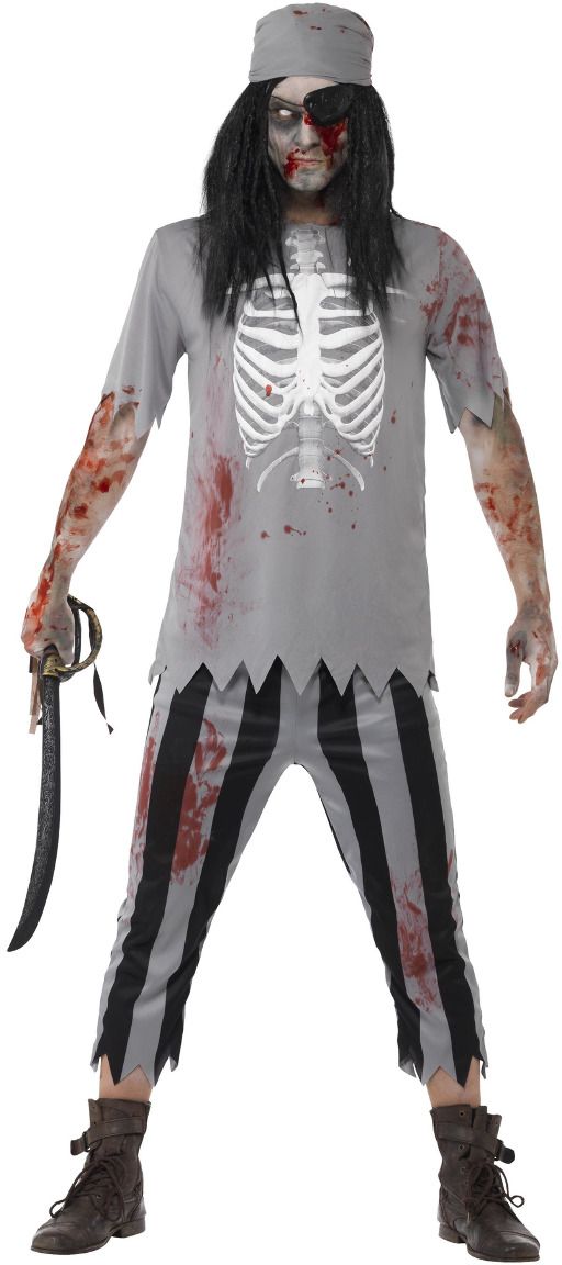 Mannen piraat zombie outfit