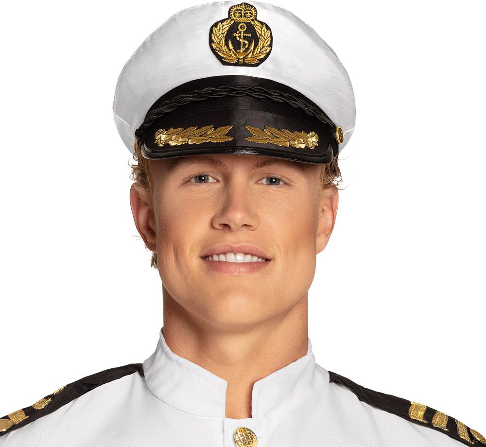 Marine admiraal pet zwart wit