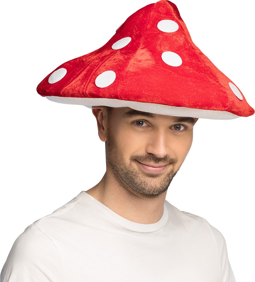 Mario Toad Hoed Rood Wit