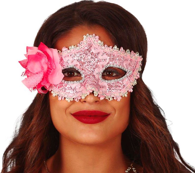 Masquerade oogmasker met bloem