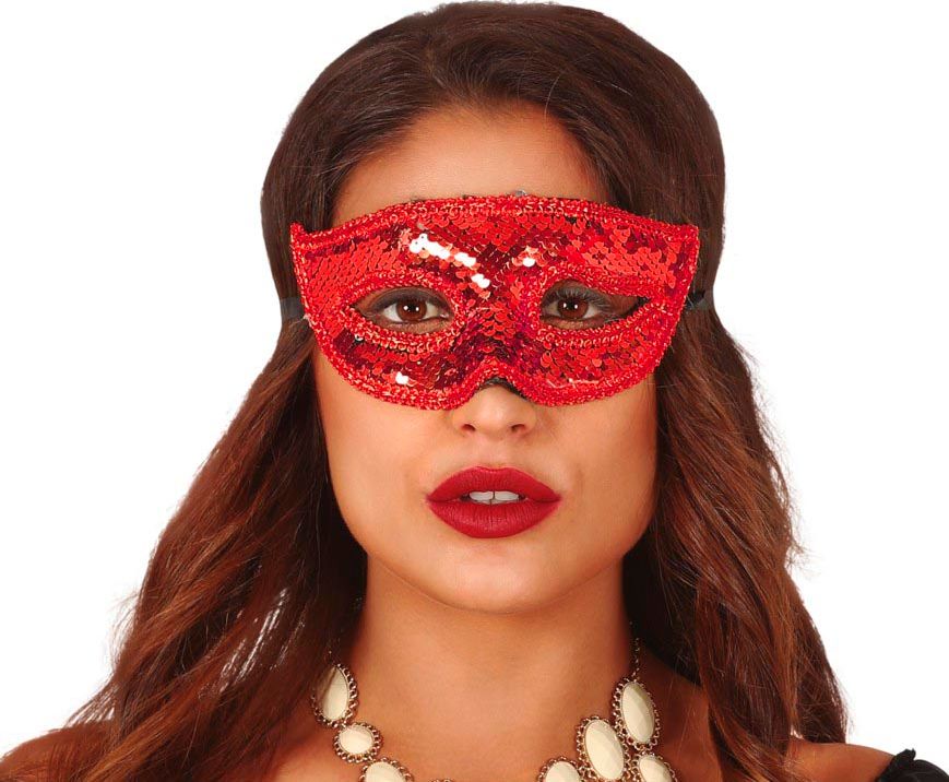 Masquerade oogmasker rood