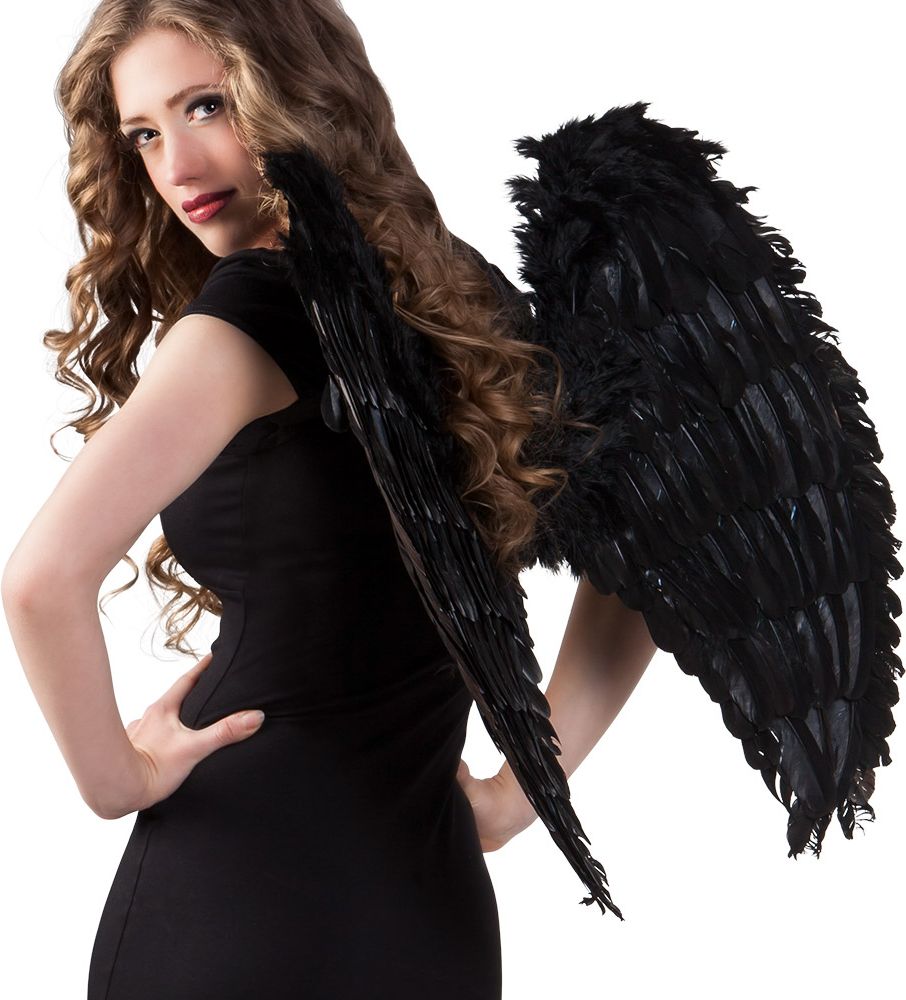 Medium engel vleugels zwart