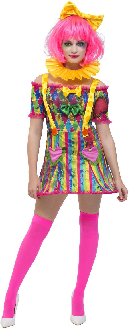 Meerkleurig clowns jurkje