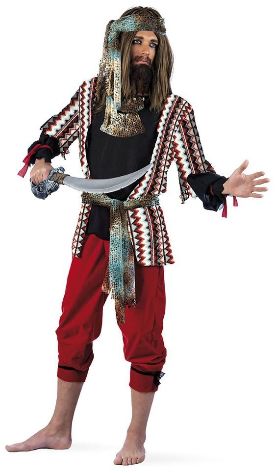 Meerkleurig mannelijk piraten pak