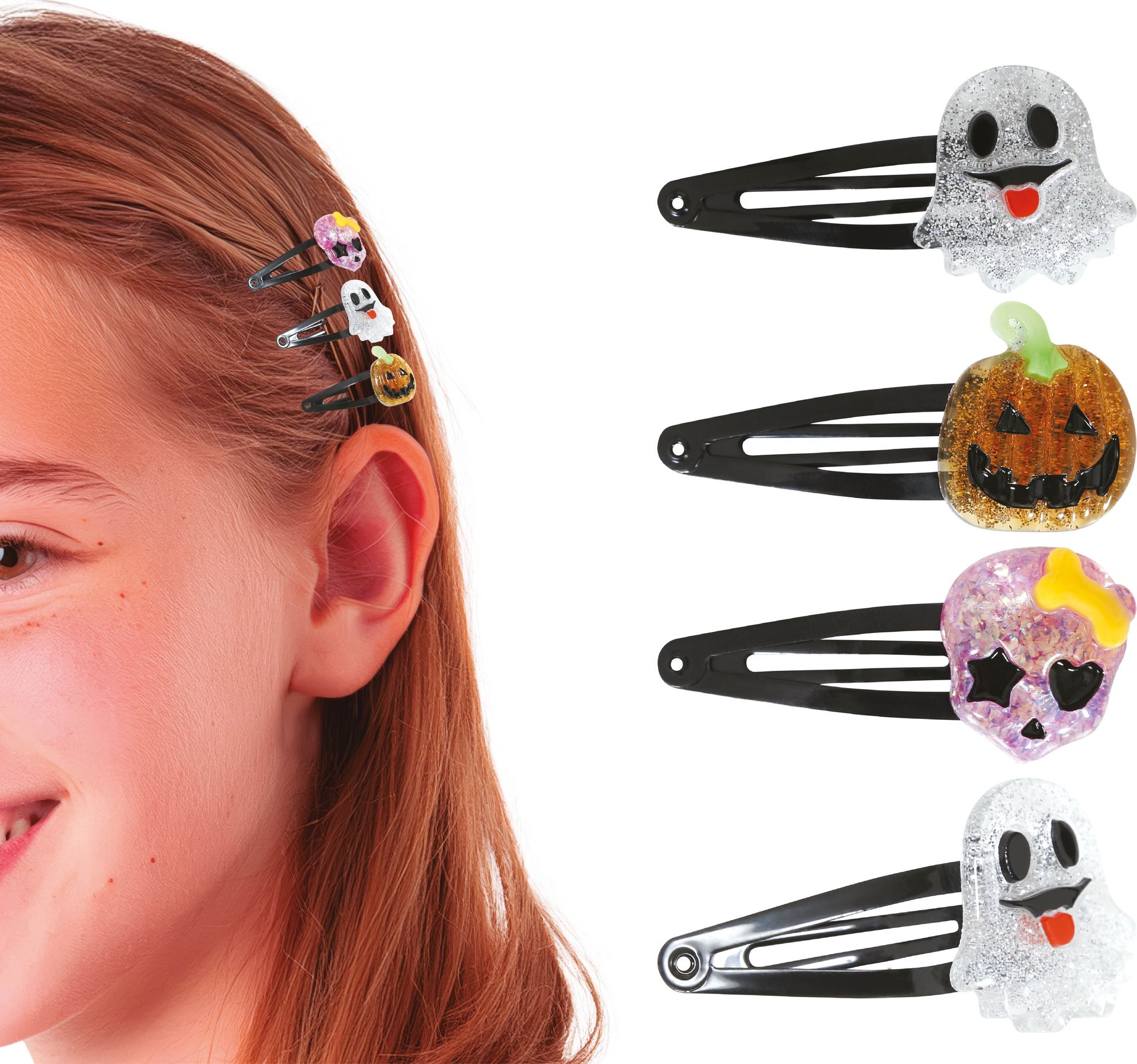 Meerkleurige Halloween Haarclip Set 3 Stuks