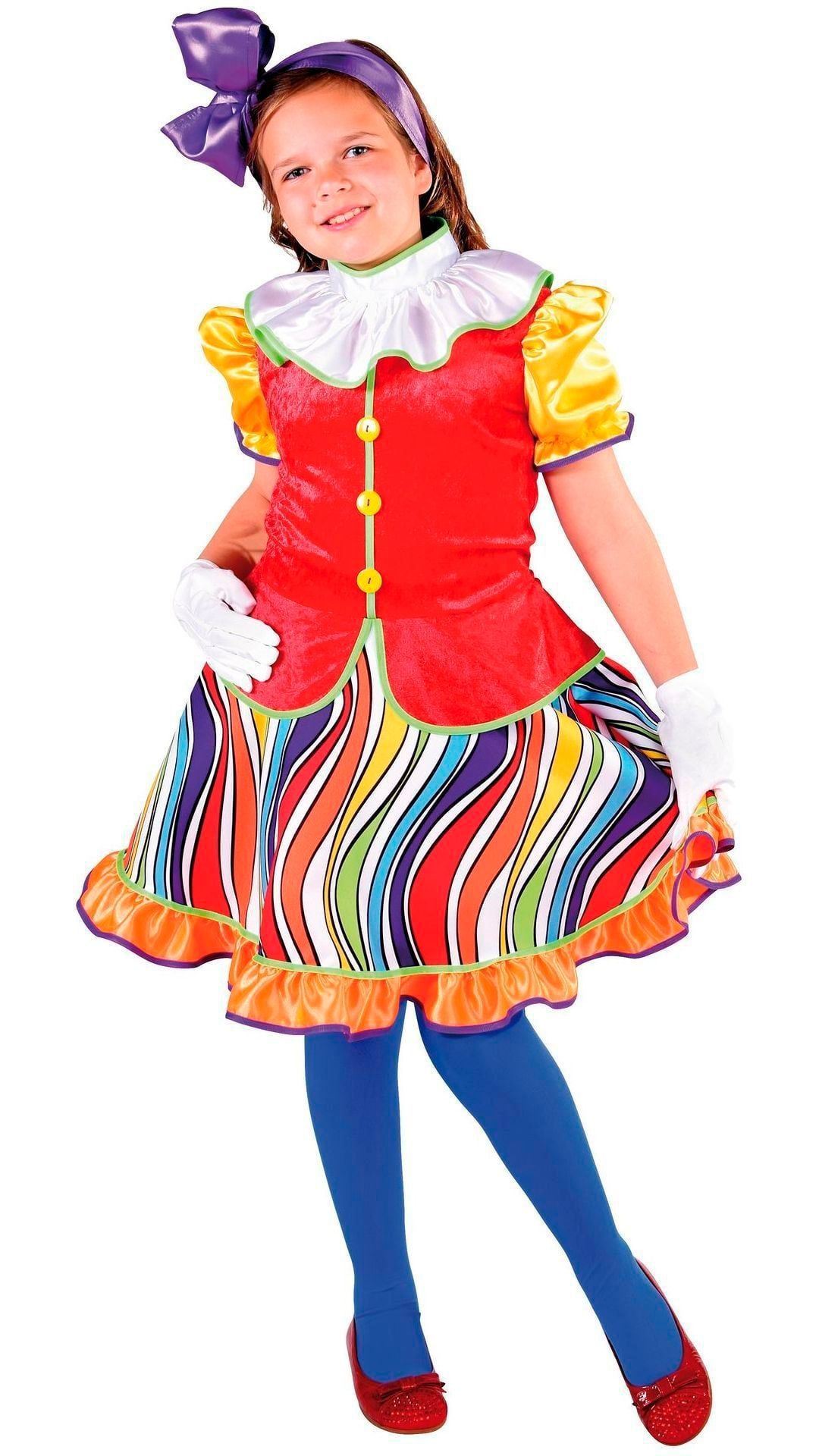 Meisjes clown regenboog jurk