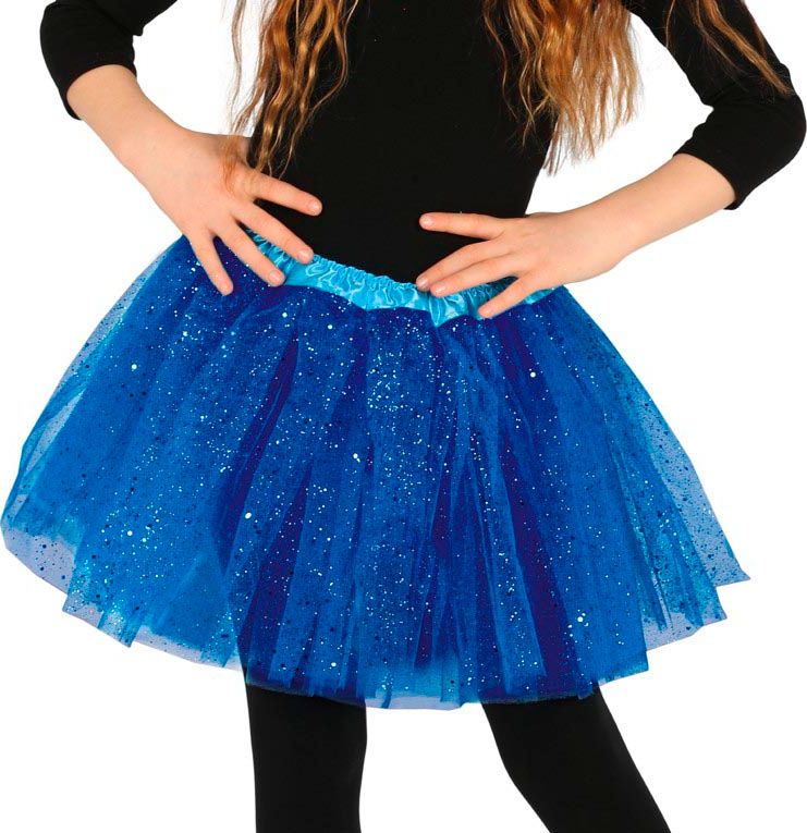 Meisjes tutu glitters blauw