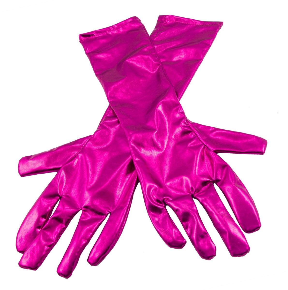 Metallic handschoenen magenta roze