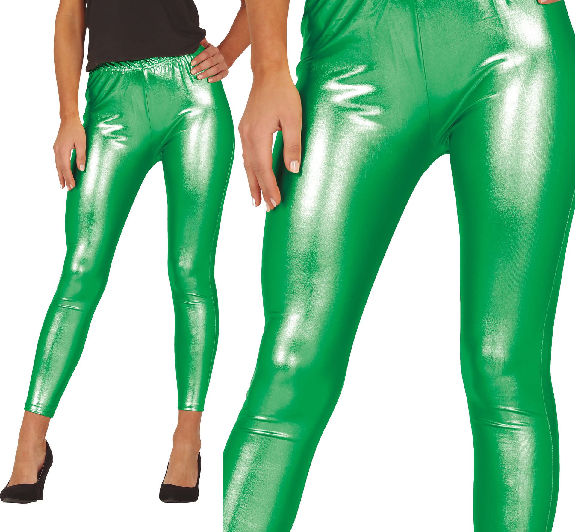 Metallic lichtgroene legging dames