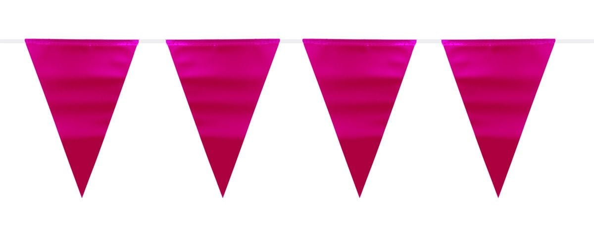 Metallic magenta roze vlaggenlijn 6 meter