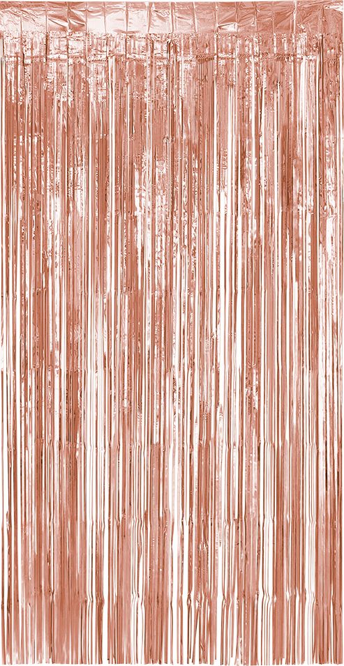 Metallic Roségouden Franjegordijn 200cm