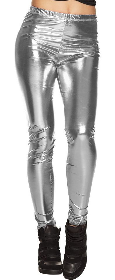 Metallic Zilveren Festival Legging