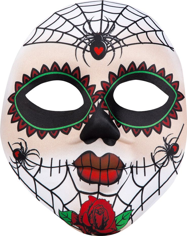 Mexicaanse schedel masker met spinnen